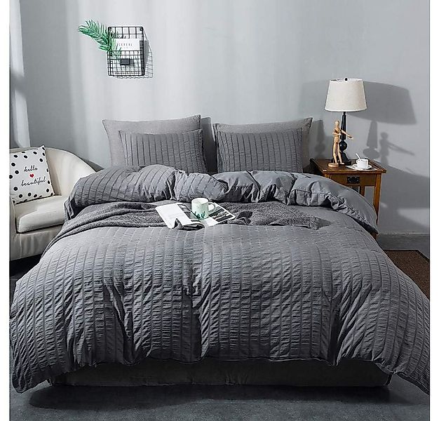 wohnTRAUM24 Bettwäsche Seersucker Bettwäsche 135x200cm,200x200cm,Wendebettw günstig online kaufen