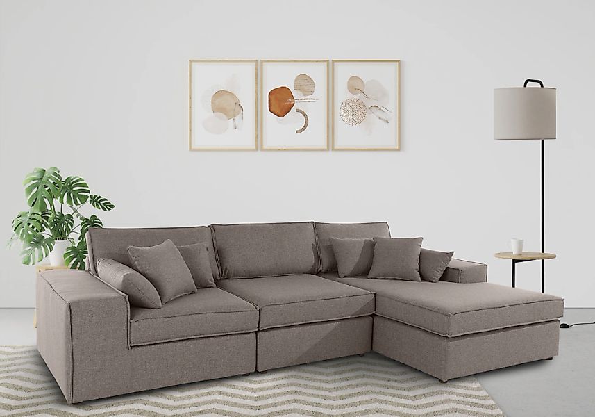 OTTO home Ecksofa "Florid L-Form" 3 Teile, bestehend aus Modulen, viele Bez günstig online kaufen