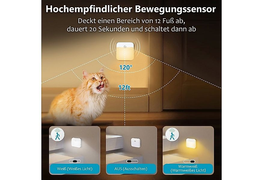 Rosnek LED Nachtlicht Wiederaufladbar, Bewegungssensor, für Kleiderschrank günstig online kaufen