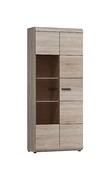 Feldmann-Wohnen Vitrine Link (1 Holztür, 1 Glastür, 8 Einlegeböden, 1-St., günstig online kaufen