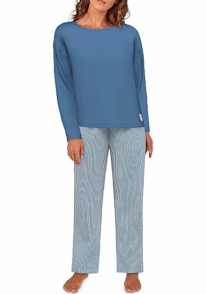 TOM TAILOR Pyjama "Positivism", (2 tlg.), Streifendesign, Langarm, Rundhals günstig online kaufen