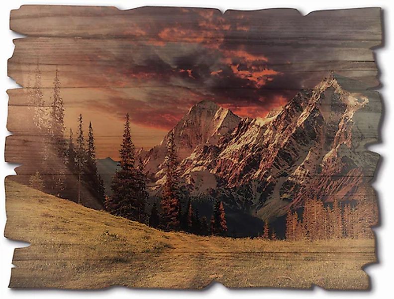 Artland Holzbild »Alpines Hochland« Berge & Alpenbilder 1 Stk. tlg. günstig online kaufen