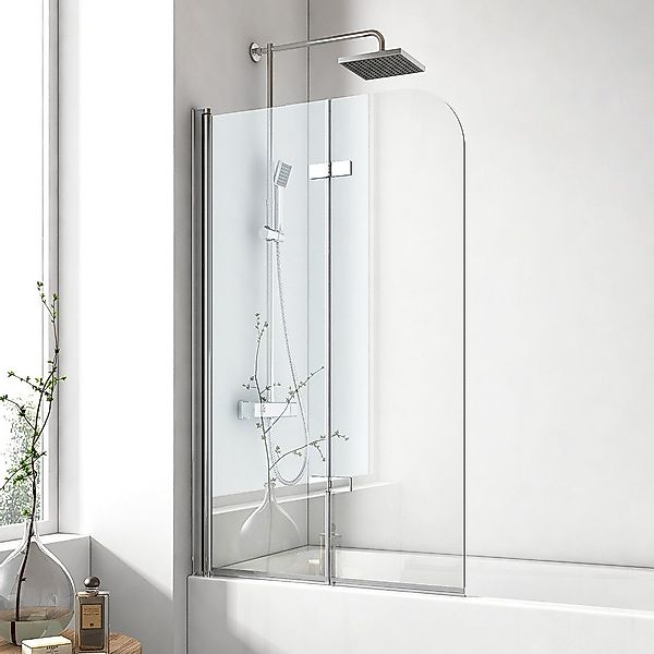 EMKE Badewannenaufsatz Duschwand für Badewanne,2-teilig Duschwand günstig online kaufen