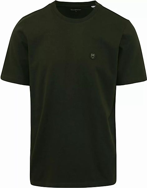 KnowledgeCotton Apparel T-shirt Dunkelgrün - Größe L günstig online kaufen