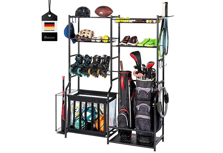 eluno Mehrzweckregal mit stabilen Ablageflächen, Körben und Haken, aus Stah günstig online kaufen