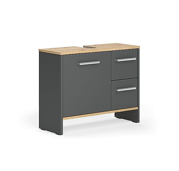 Vicco Waschbeckenunterschrank Karli, Anthrazit/Goldkraft Eiche, 70.2 x 57 c günstig online kaufen