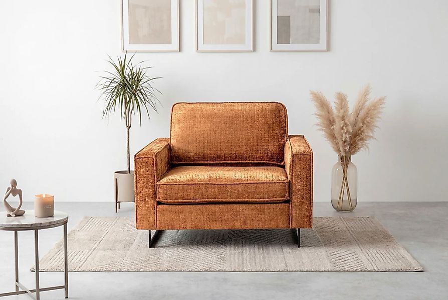 Home affaire Loveseat "Pinto 105 cm, Cord, Chenille, Lederoptik" mit Keder, günstig online kaufen
