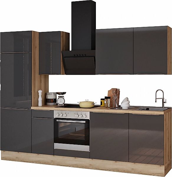 KOCHSTATION Küchenzeile "KS-Aken", Breite 270 cm, wahlweise mit E-Geräten, günstig online kaufen