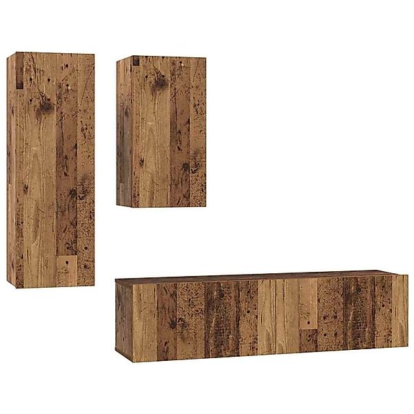 vidaXL TV-Schrank-Set 4-Tlg Altholz 30,5 x 30 x 90 cm Holzwerkstoff 3393282 günstig online kaufen