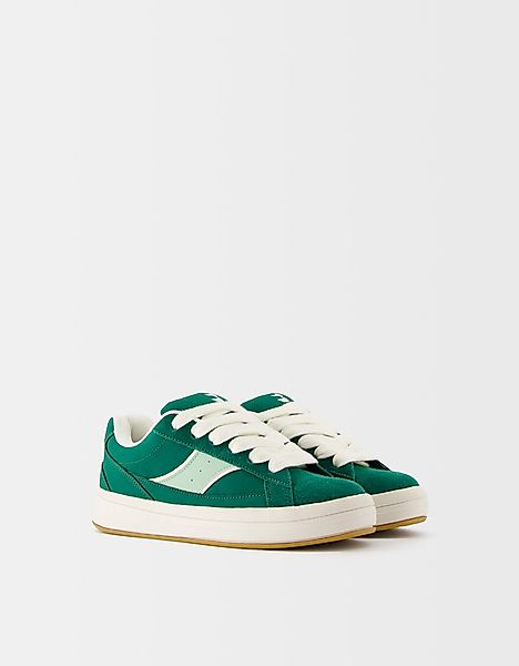 Bershka Sneaker Aus Rauleder Im Skater-Stil Damen 41 Grün günstig online kaufen