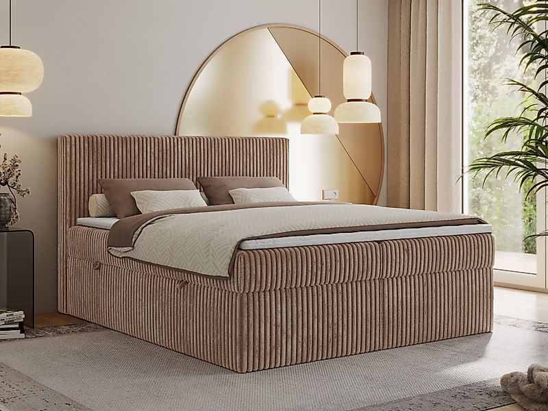 MKS MÖBEL Boxspringbett TILIANO (Packung, Set, Gepolstertes Kopfteil, Toppe günstig online kaufen