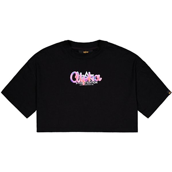 Alpha Industries  T-Shirt Studio Rainbow Cropped T-Shirt W - black günstig online kaufen