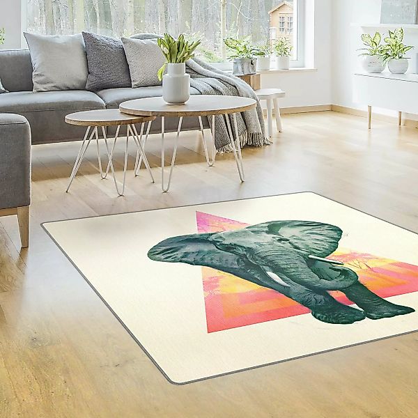 Teppich Illustration Elefant vor Dreieck Malerei günstig online kaufen