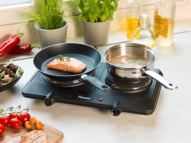 bestron Doppelkochplatte »AHP250 Kitchen Heroes«, aus Gusseisen, Ø 18/15 cm günstig online kaufen