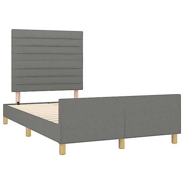 vidaXL Bett Bettgestell ohne Matratze Dunkelgrau 120x190 cm Stoff günstig online kaufen