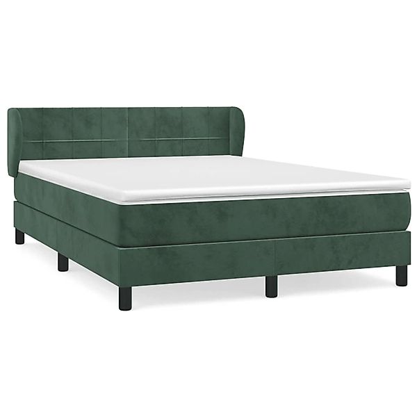 vidaXL Boxspringbett mit Matratze Dunkelgrün 140x190 cm Samt 3127490 günstig online kaufen
