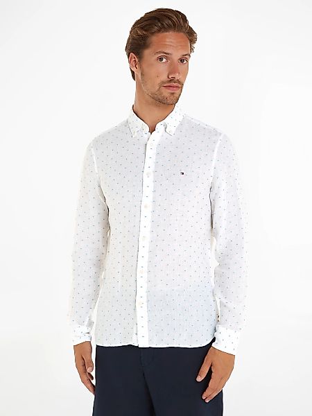 Tommy Hilfiger Langarmhemd "LINEN FIL COUPE Slim Fit SHIRT" modisch gepunkt günstig online kaufen