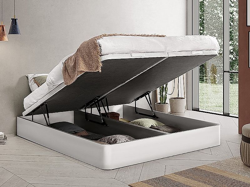 Bettgestell mit Bettkasten - 180 x 200 cm - Weiß matt - HESTIA von YSMÉE günstig online kaufen