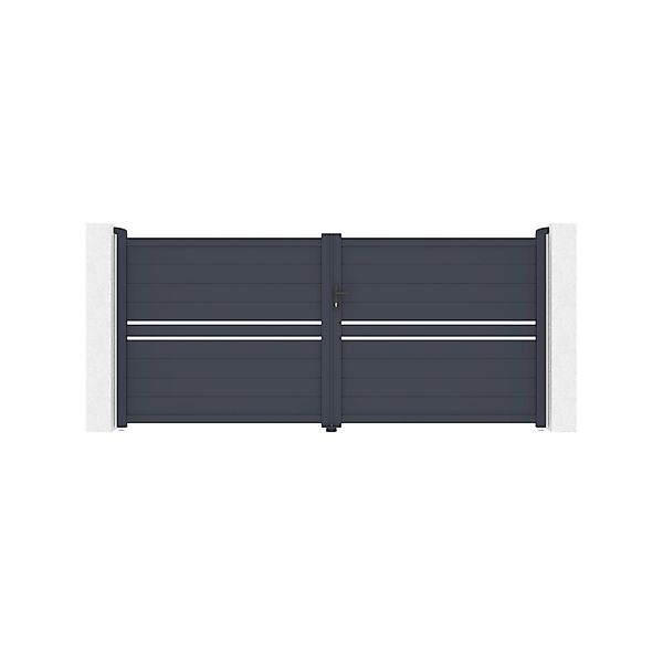 Casanoov Flügeltor 3 5 M Cimone H 160 Cm Aluminium & 2 Eifel Pfosten 15 X 1 günstig online kaufen