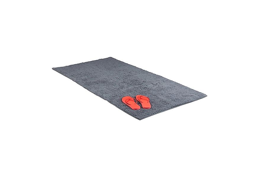 relaxdays Badematte Badteppich verschiedene Größen grau, Höhe 20 mm, Baumwo günstig online kaufen