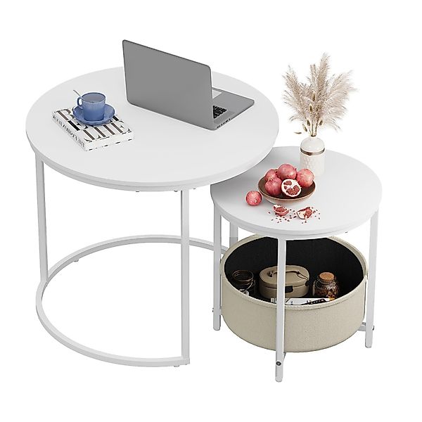 WLIVE Couchtisch Couchtisch 2er‑Satztisch rund mit günstig online kaufen