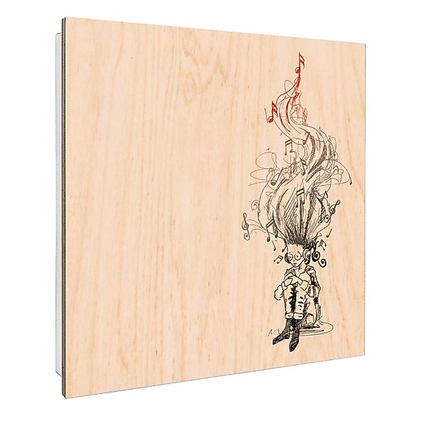 Banjado Schlüsselkasten mit Holzfront 30x30cm Weiß Scharnier Links 50 Haken günstig online kaufen