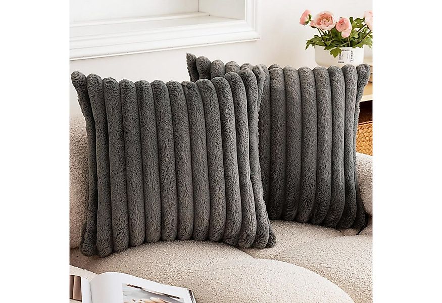 OKWISH Kissenbezüge 2er Set Flauschig Plüsch Deko Dekokissen Sofakissen Zie günstig online kaufen