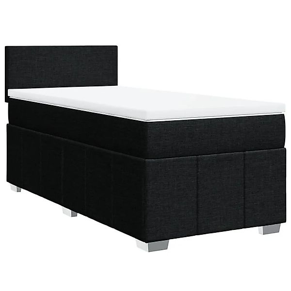 vidaXL Boxspringbett mit Matratze Schwarz 80x200 cm Stoff 3289190 günstig online kaufen