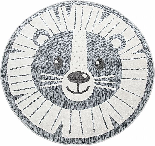 Paco Home Kinderteppich "Tweet 464" rund 12 mm Höhe Flachgewebe, Hoch-Tief- günstig online kaufen