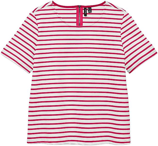 Vero Moda Rundhalsshirt VMABBY SS ZIP TOP JRS NOOS Materialmix, regular fit günstig online kaufen