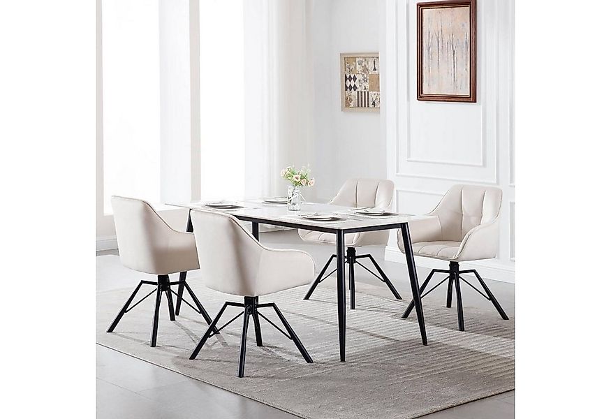 Woltu Polsterstuhl (6 St), drehbar Esszimmerstuhl mit Armlehnen Rückenlehne günstig online kaufen