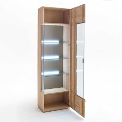 Wohnwand Vitrine aus Eiche Bianco 60 cm günstig online kaufen