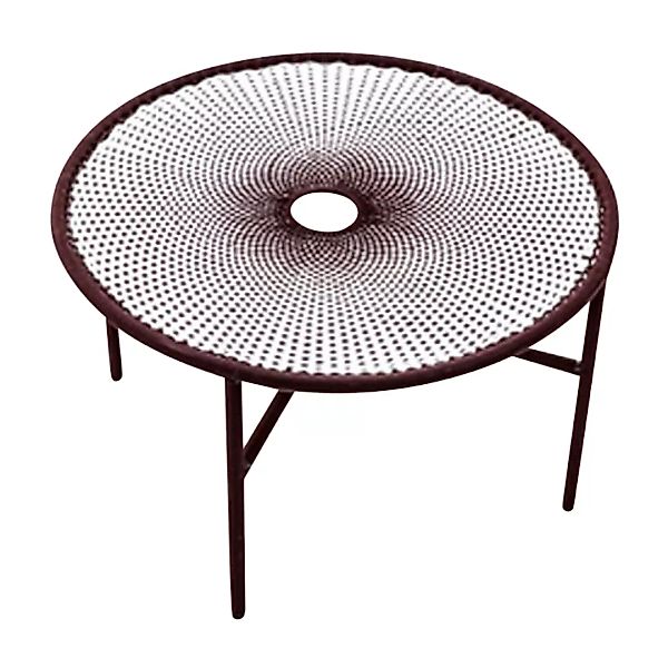 Moroso - Banjooli Tisch - schwarz/weiß/handgeflochten/Gestell Stahl lackier günstig online kaufen