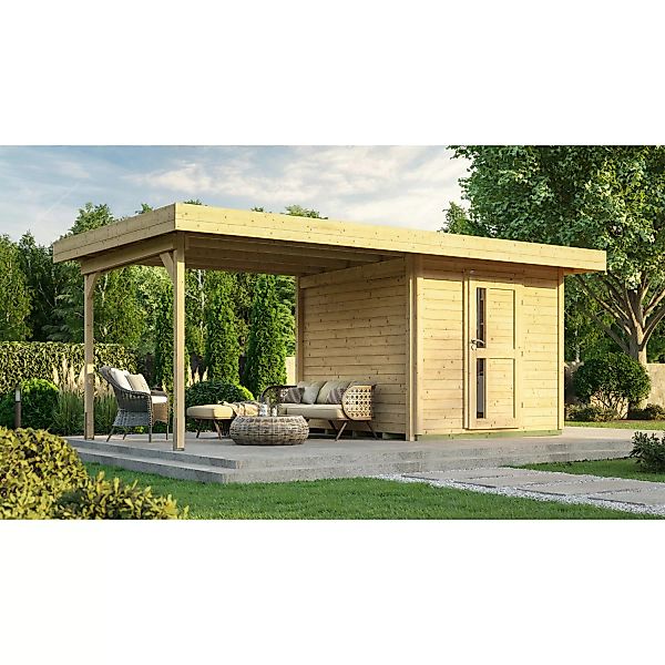 Weka Holz-Gartenhaus Designhaus 172 Flachdach Unbehandelt 375 cm günstig online kaufen