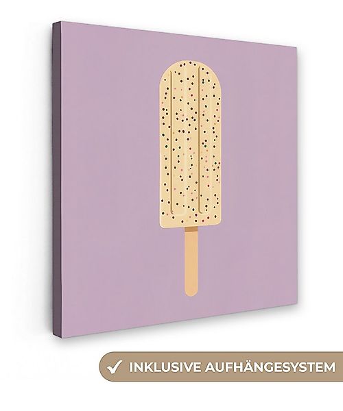 OneMillionCanvasses® Leinwandbild Beige - Eiscreme - Sprenkeln, Fotodruck ( günstig online kaufen