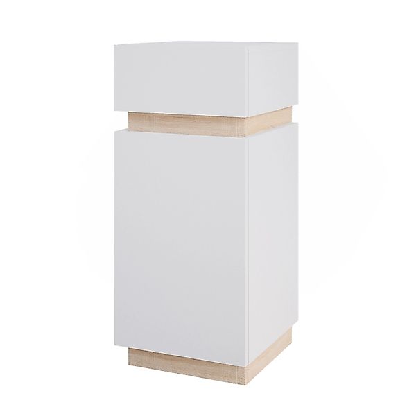 Vicco Midischrank Gloria Weiß/Sonoma 33 x 76 cm mit Tür und Schublade günstig online kaufen