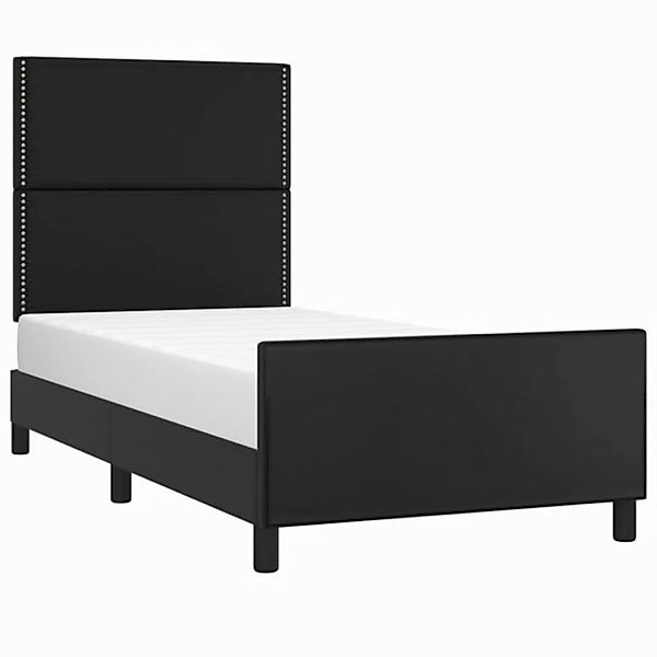 vidaXL Bett Bettgestell mit Kopfteil Schwarz 90x190 cm Kunstleder günstig online kaufen