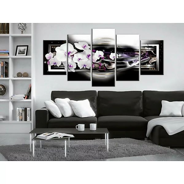 Leinwandbild Orchids on a black background XXL günstig online kaufen