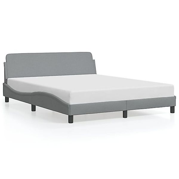 vidaXL Bettgestell, Bettrahmen mit Kopfteil Dunkelbraun 160x200 cm Stoff günstig online kaufen