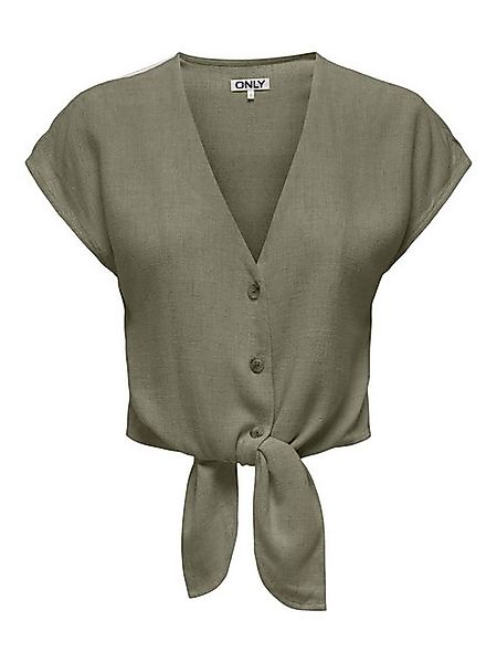 ONLY Blusenshirt Sommerliches Cropped Shirt mit V-Ausschnitt & Knoten ONLSI günstig online kaufen