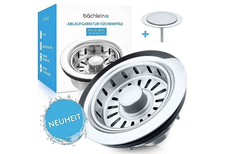 Bächlein Ablaufgarnitur Pop-up Küchenablauf, Ablaufgarnitur für Küchen-Spül günstig online kaufen