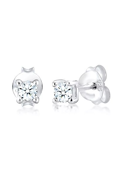 Elli DIAMONDS Paar Ohrstecker "Basic Ohrstecker Diamant (0.12 ct.) 925er Si günstig online kaufen