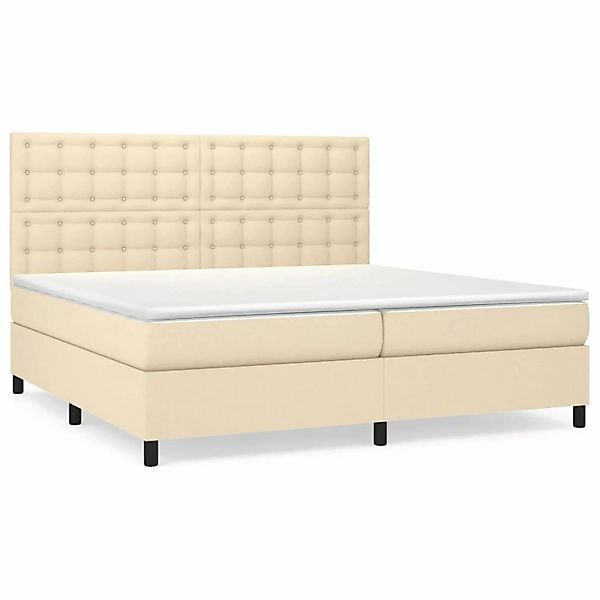 vidaXL Boxspringbett mit Matratze Creme 200x200 cm Stoff1347644 günstig online kaufen