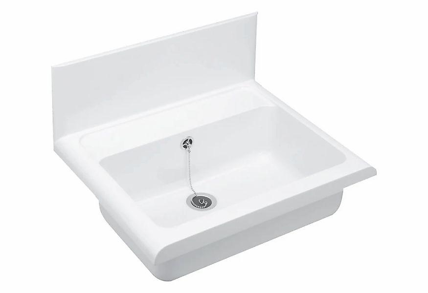 CORNAT Waschbecken mit Überlauf, Wandausgussbecken, Breite 55 cm günstig online kaufen