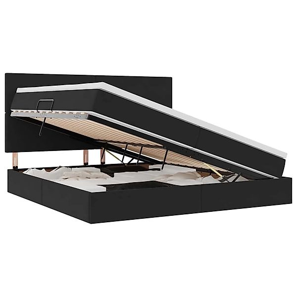 vidaXL Bett mit Stauraum und LED Schwarz 200 x 200 cm Samt 3371993 günstig online kaufen