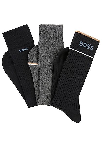 BOSS Freizeitsocken 3P RS Rib Fine CC (Packung, 3-Paar, 3er Pack) mit BOSS günstig online kaufen