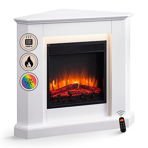 BALDERIA CA-WE Elektrokamin Standkamin Heizung 3D-Flammeneffekt Weiß günstig online kaufen