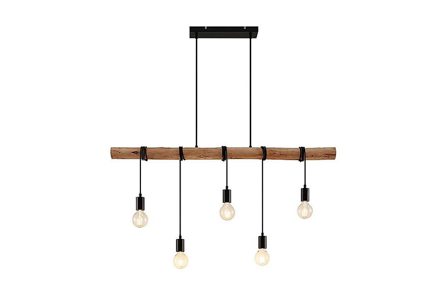 Lindby Hängeleuchte Rom, Holz IP20, 5 x 60 W günstig online kaufen