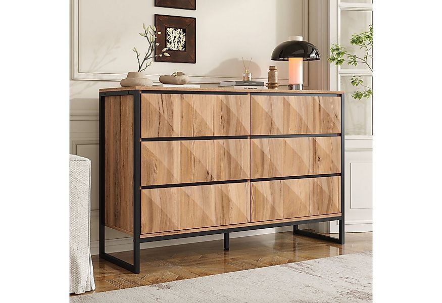 Merax Sideboard mit 6 Schubladen und Metallbeinen (Anrichte Kommode Buffets günstig online kaufen