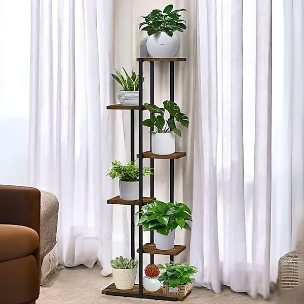 DanDiBo Blumenständer Wohnzimmer Metall Schwarz 6 günstig online kaufen